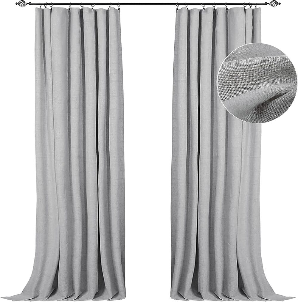 Blackout Curtains for Bedroom 63 In Long/50 in Wide Each Panel, Grey